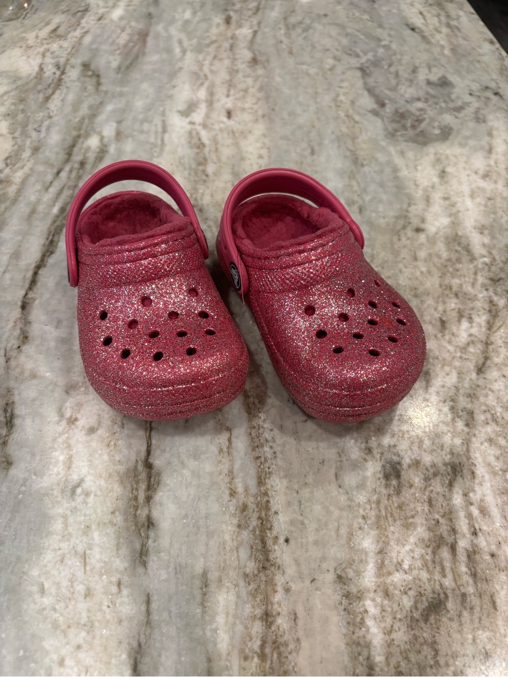 Toddler little kid Sparkle Slip-On Crocs- Pink size 6